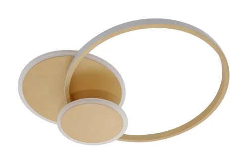 Люстра потолочная с пультом LED LAMPS 81306 Natali Kovaltseva золотая на 1 лампу, основание золотое в стиле хай-тек с пультом кольца фото 6